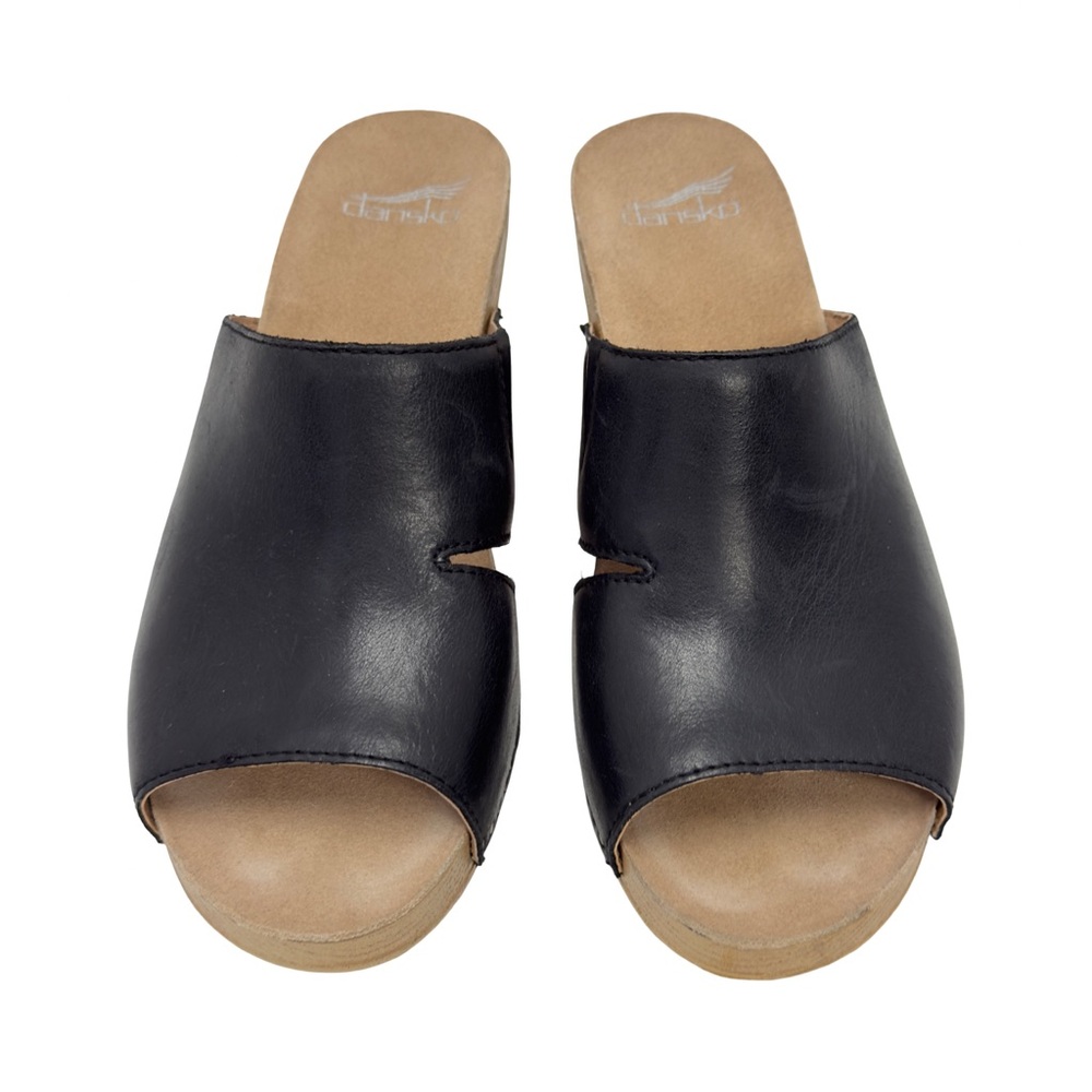 Dansko Tandi Napa Black Leather Slide Sandals - Picture 4 of 9